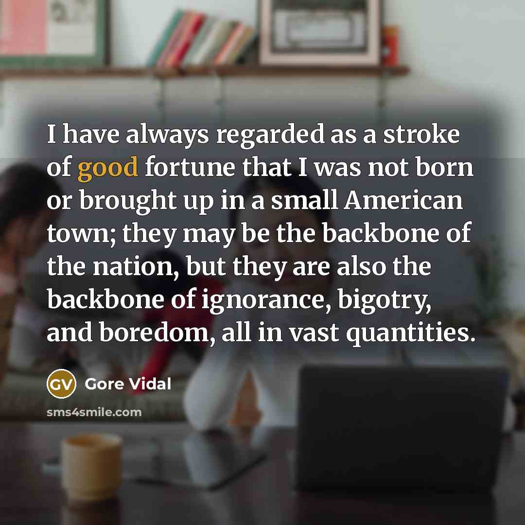 “I have always regarded as a stroke of good fortune…” quote by Gore Vidal