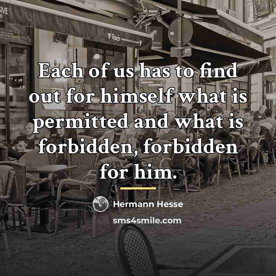 “Each of us has to find out for himself what…” quote by Hermann Hesse