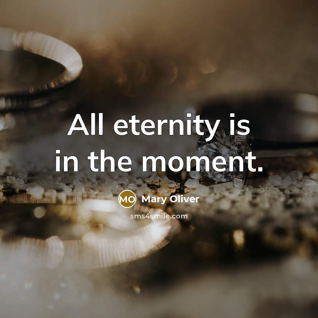“All eternity is in the moment.…” quote by Mary Oliver