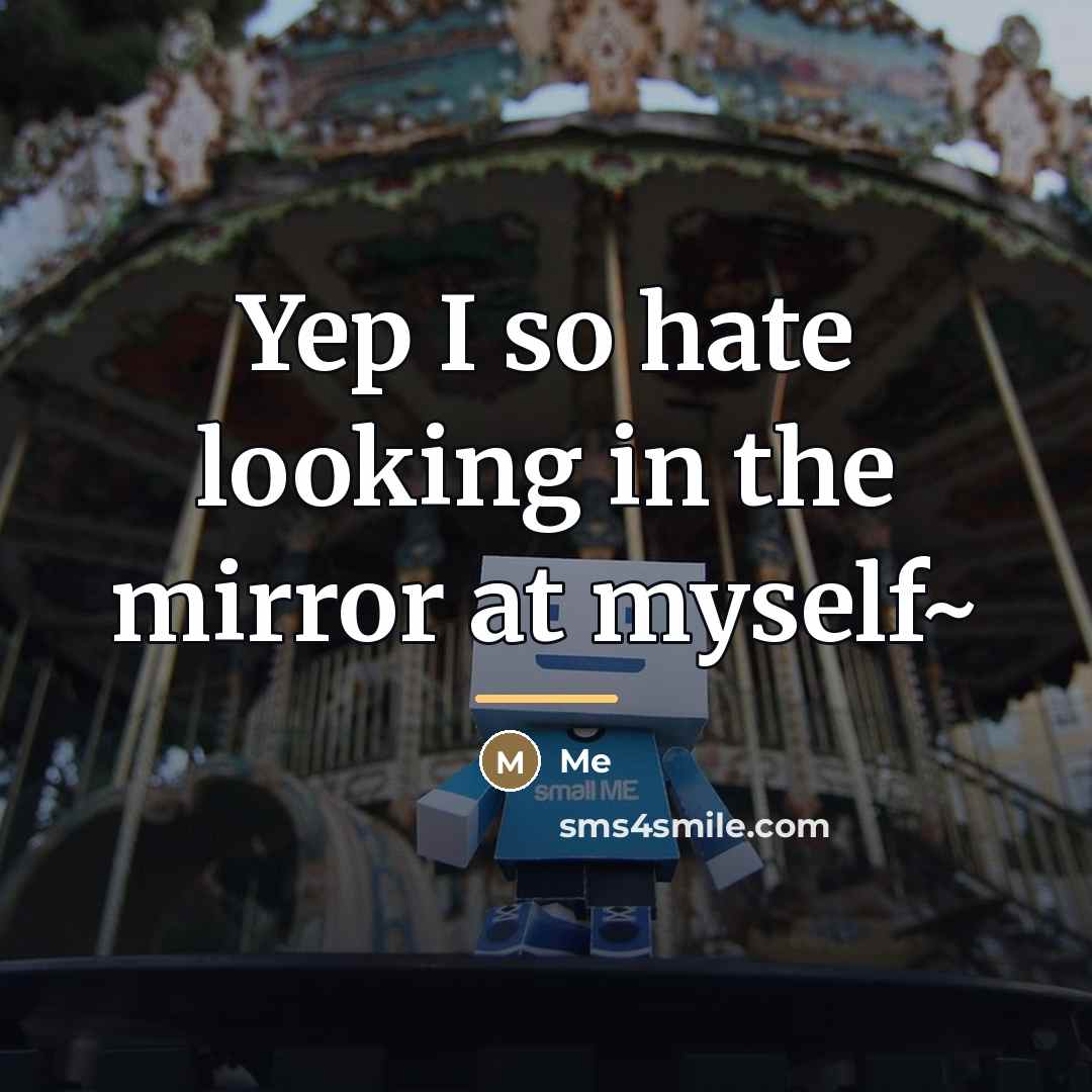 “Yep I so hate looking in the mirror at myself~…” quote by Me