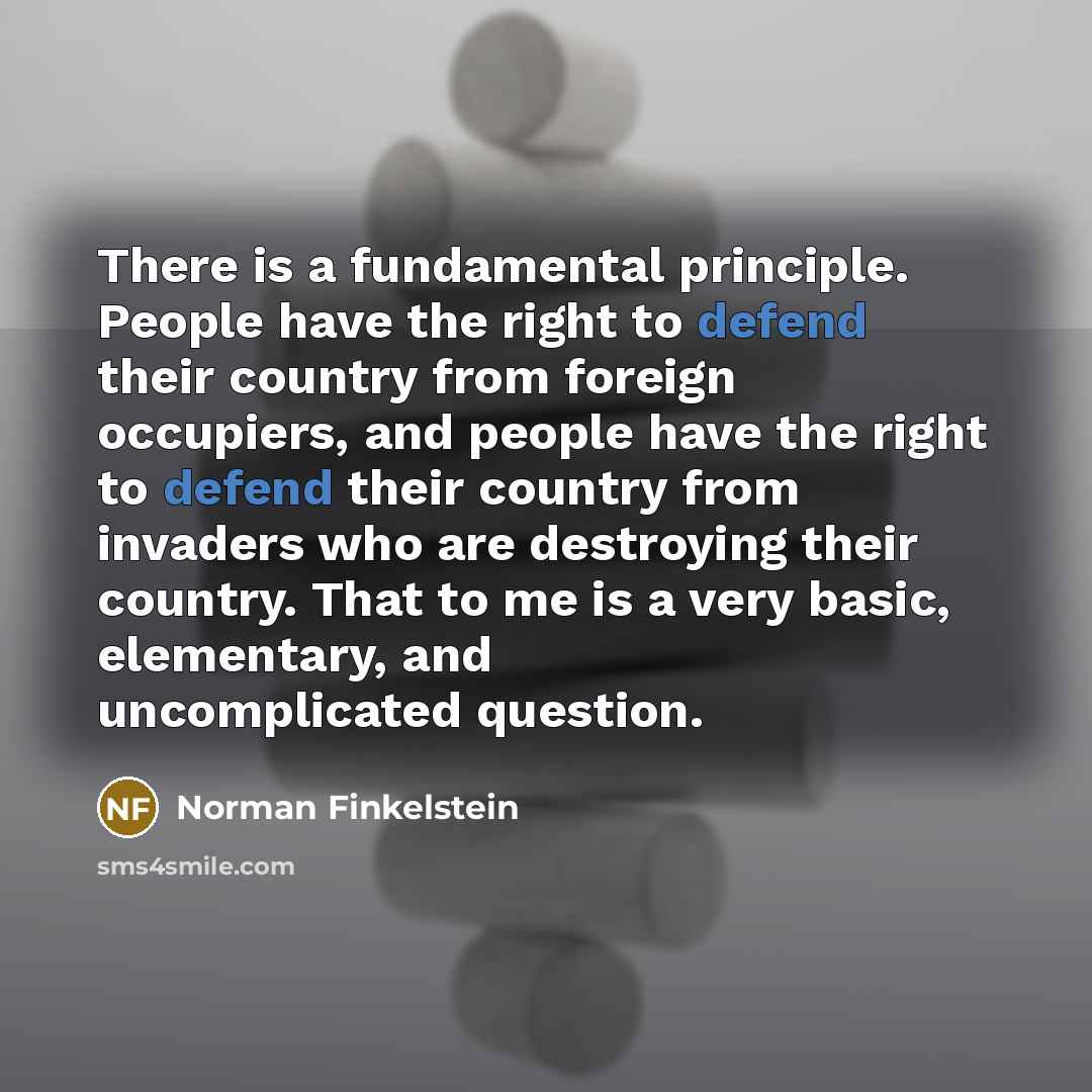 “There is a fundamental principle. People have the right to…” quote by Norman Finkelstein
