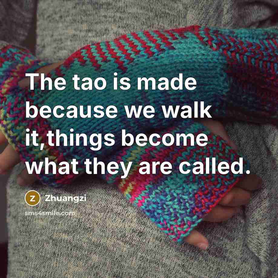 “The tao is made because we walk it,things become what…” quote by Zhuangzi