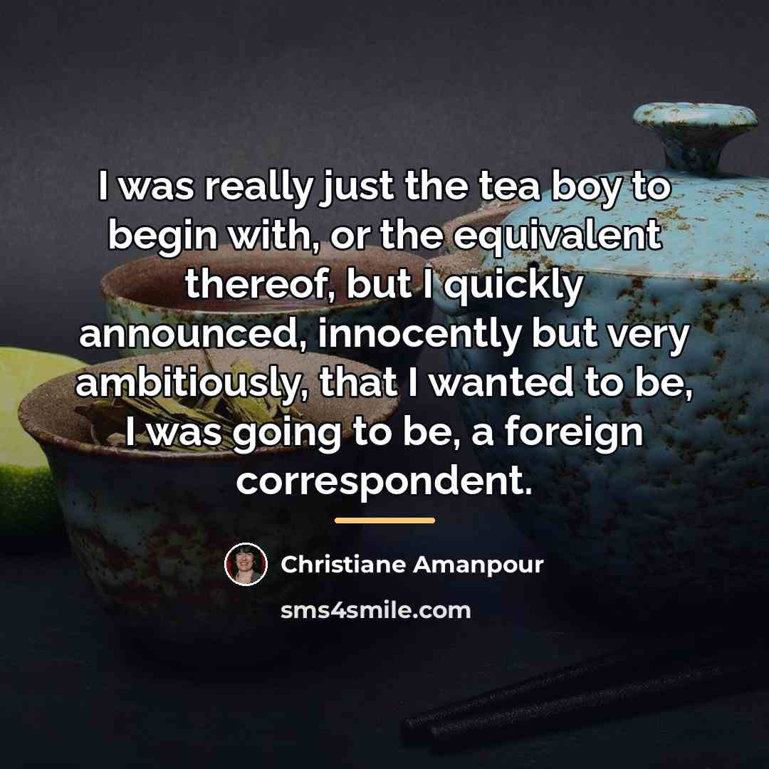 “I was really just the tea boy to begin with,…” quote by Christiane Amanpour