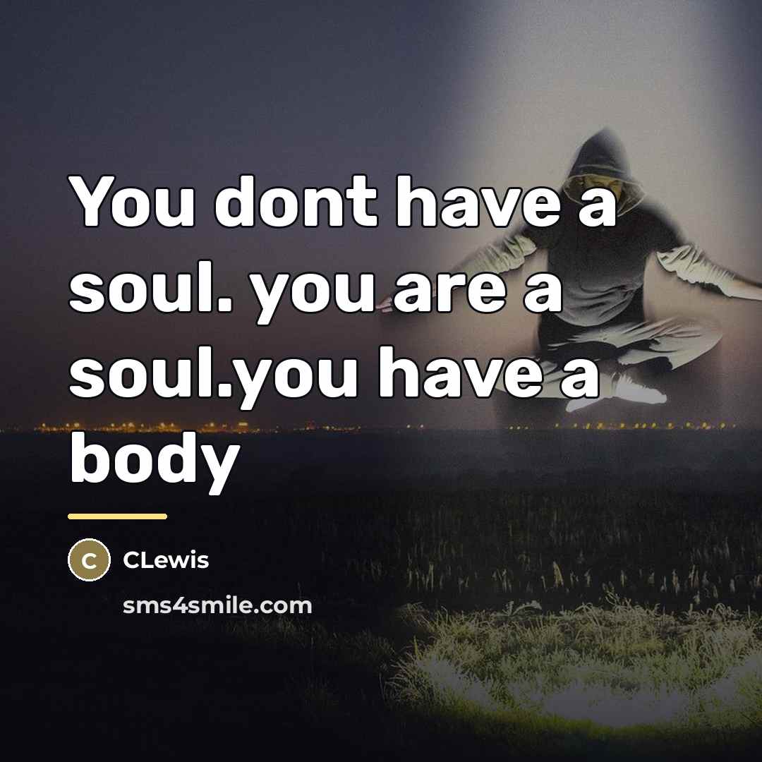 “You dont have a soul. you are a soul.you have…” quote by CLewis