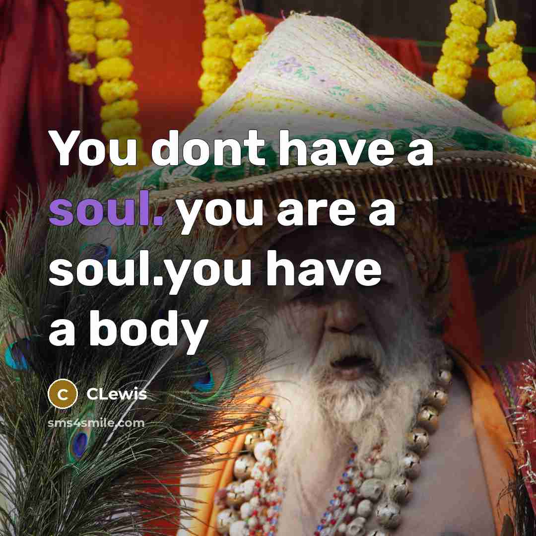“You dont have a soul. you are a soul.you have a body” quote by CLewis