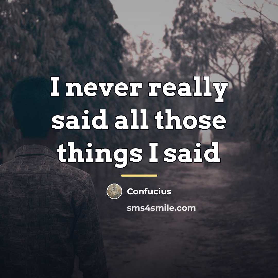 “I never really said all those things I said…” quote by Confucius