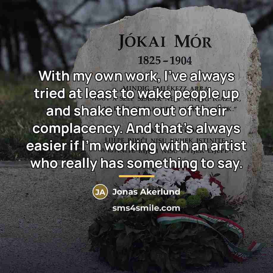 “With my own work, I've always tried at least to…” quote by Jonas Akerlund