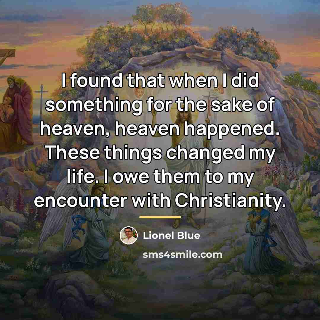 “I found that when I did something for the sake…” quote by Lionel Blue
