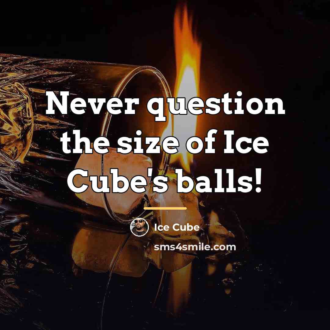 “Never question the size of Ice Cube's balls!…” quote by Ice Cube