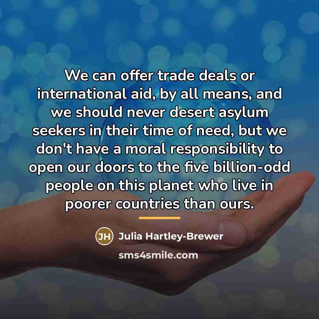 “We can offer trade deals or international aid, by all…” quote by Julia Hartley-Brewer