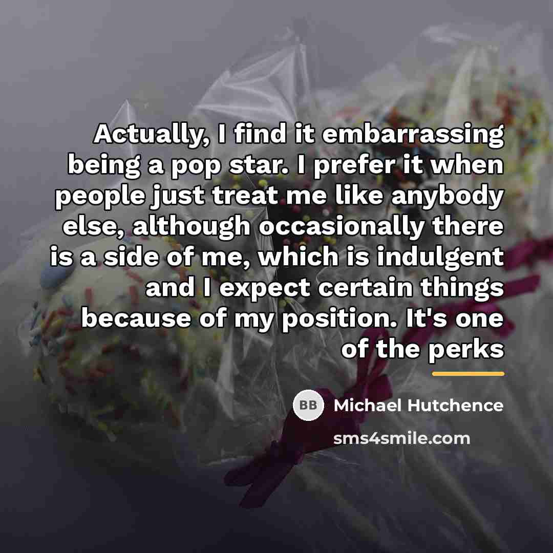 “Actually, I find it embarrassing being a pop star. I…” quote by Michael Hutchence