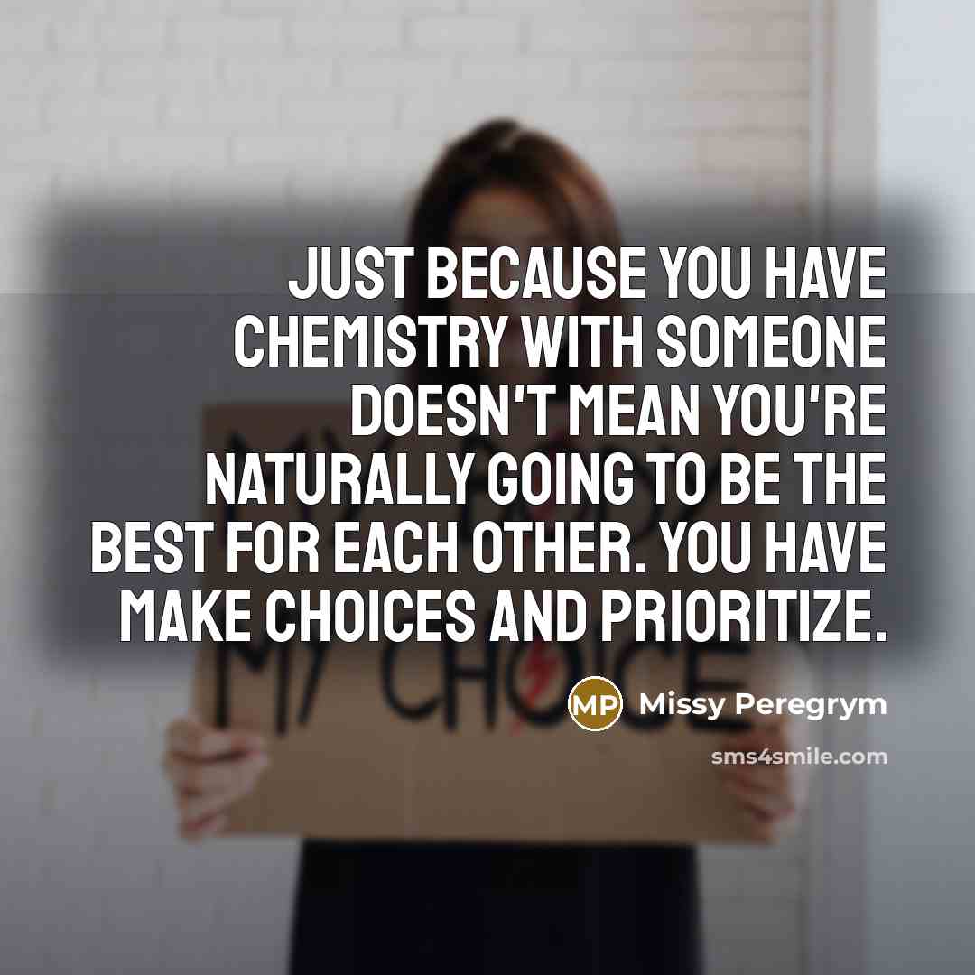 “Just because you have chemistry with someone doesn't mean you're…” quote by Missy Peregrym