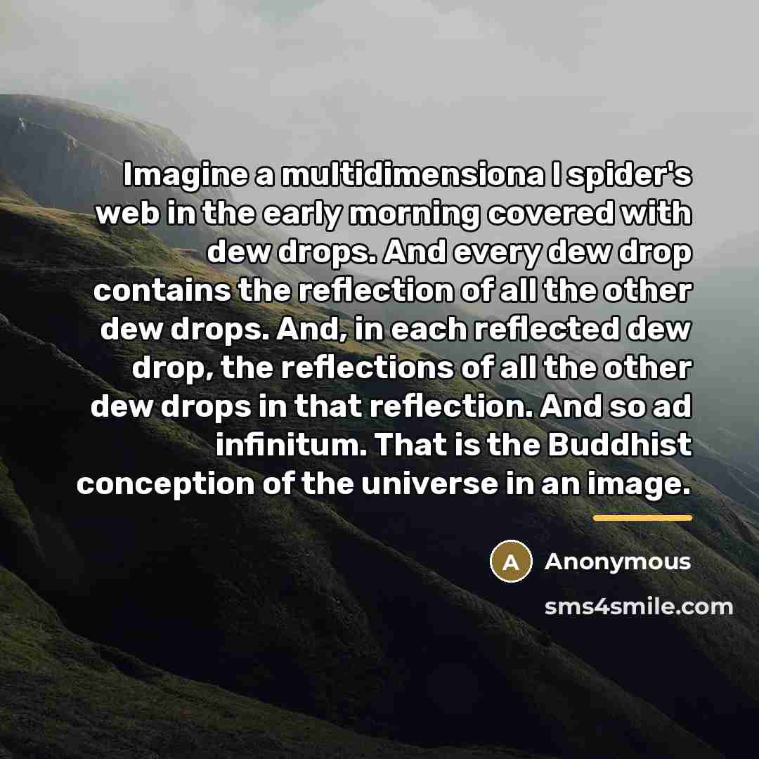 “Imagine a multidimensiona l spider's web in the early morning…” quote by Anonymous