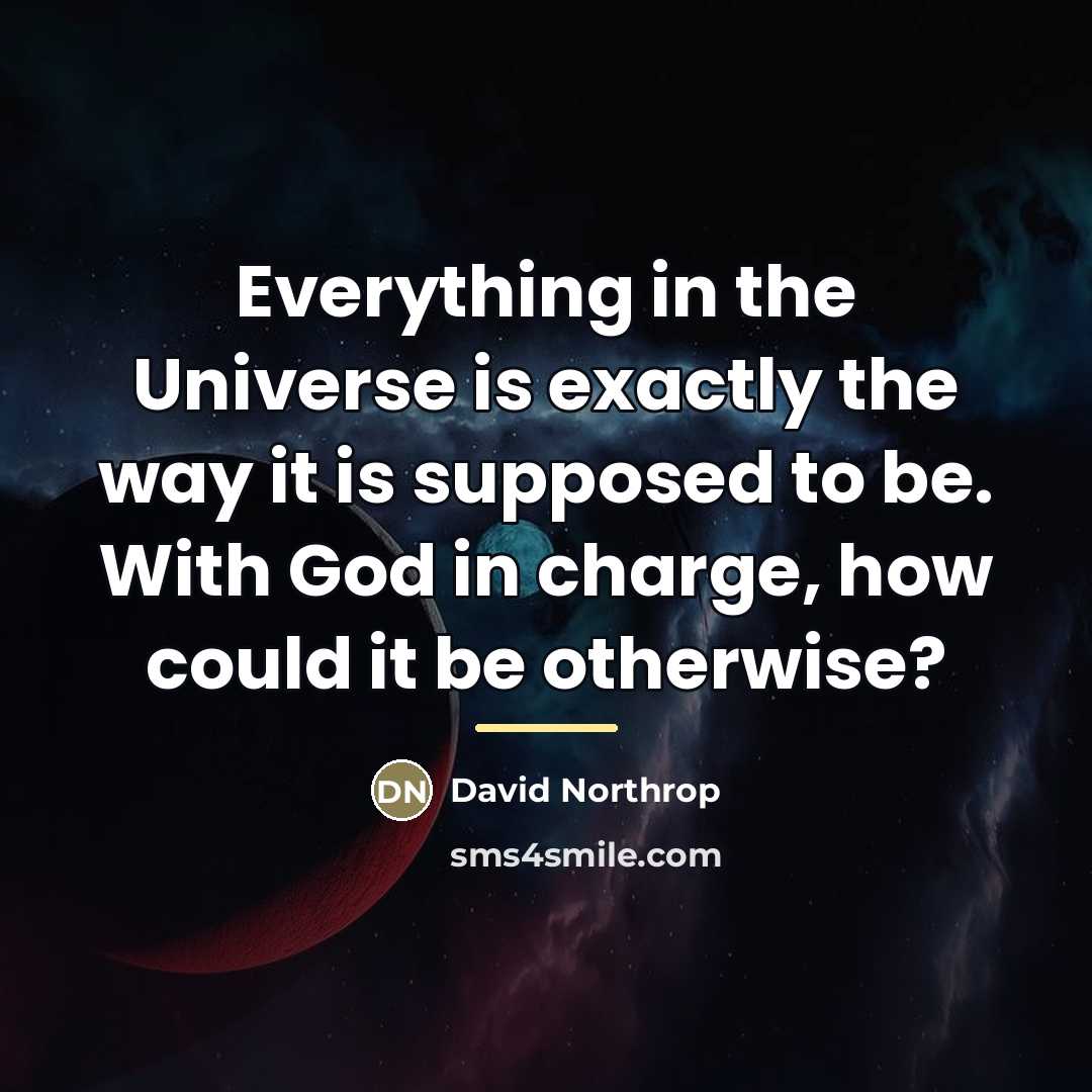 “Everything in the Universe is exactly the way it is…” quote by David Northrop