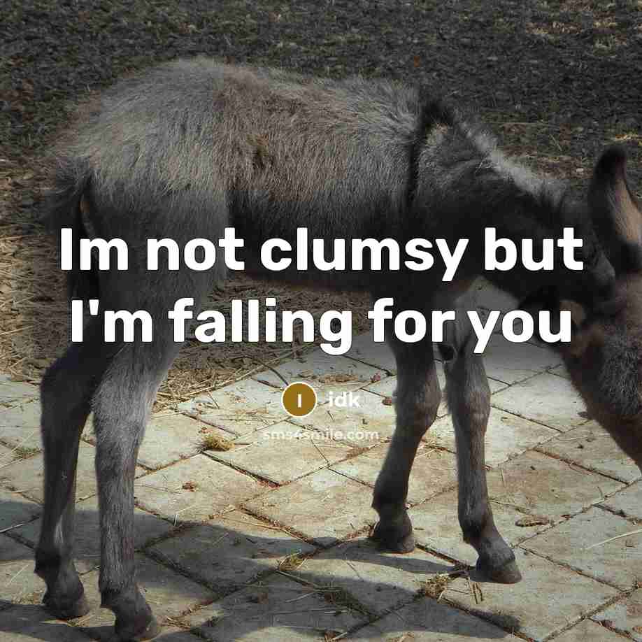 “Im not clumsy but I'm falling for you” quote by Idk
