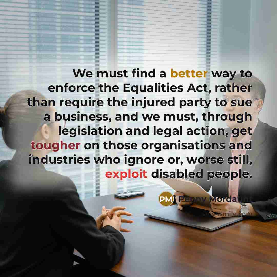 “We must find a better way to enforce the Equalities…” quote by Penny Mordaunt