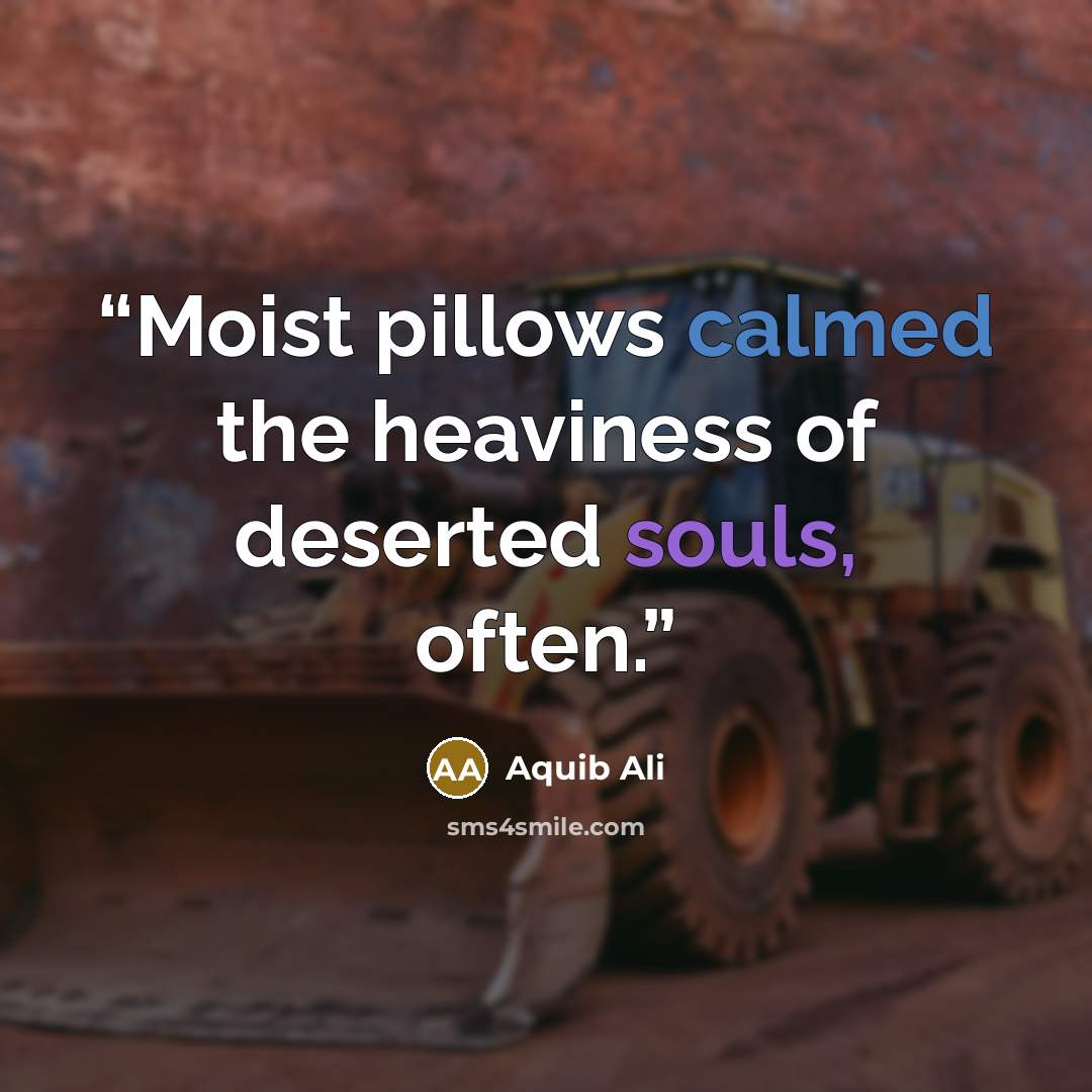 “Moist pillows calmed the heaviness of deserted souls, often.” quote by Aquib Ali