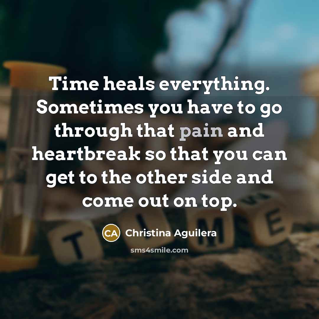 “Time heals everything. Sometimes you have to go through that…” quote by Christina Aguilera