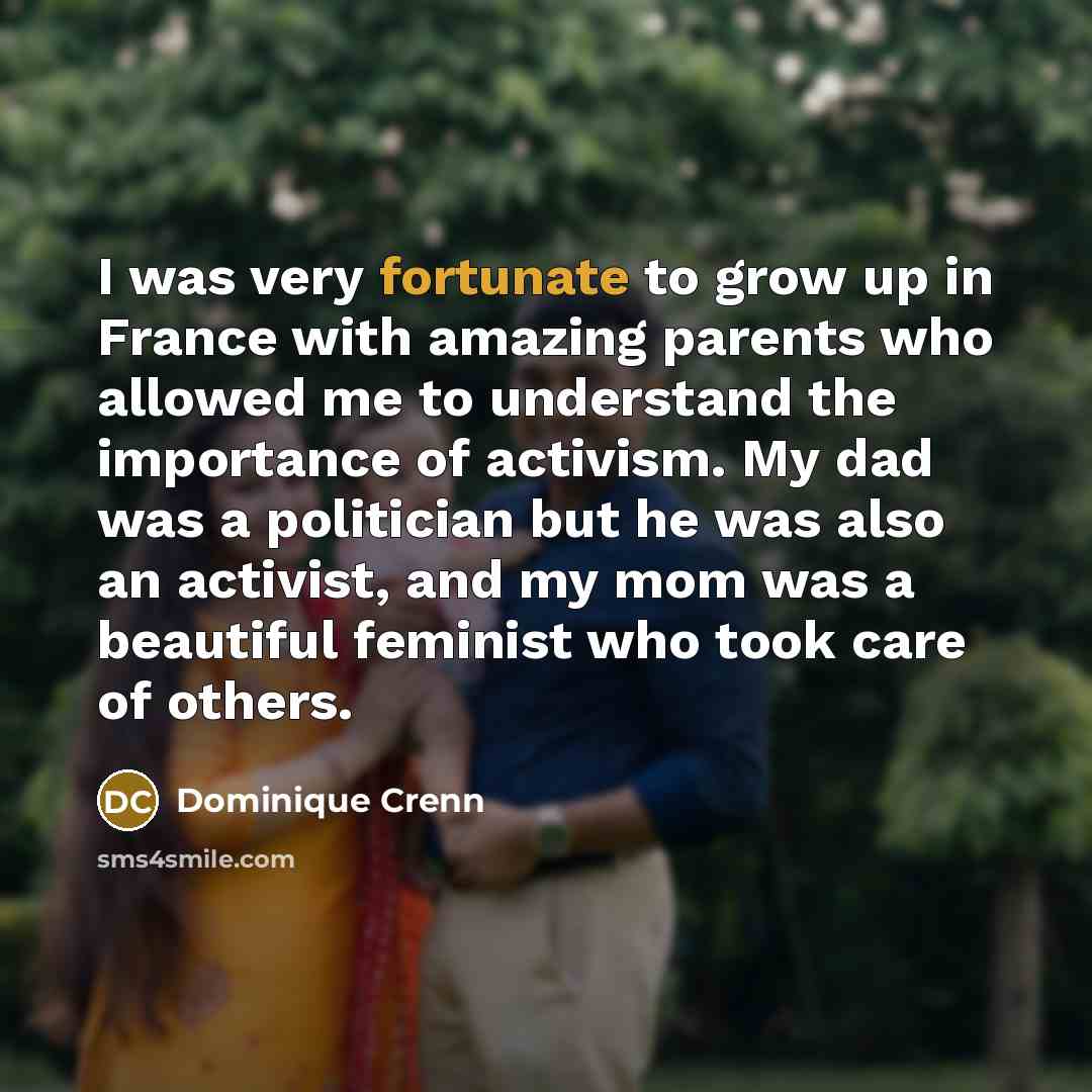 “I was very fortunate to grow up in France with…” quote by Dominique Crenn