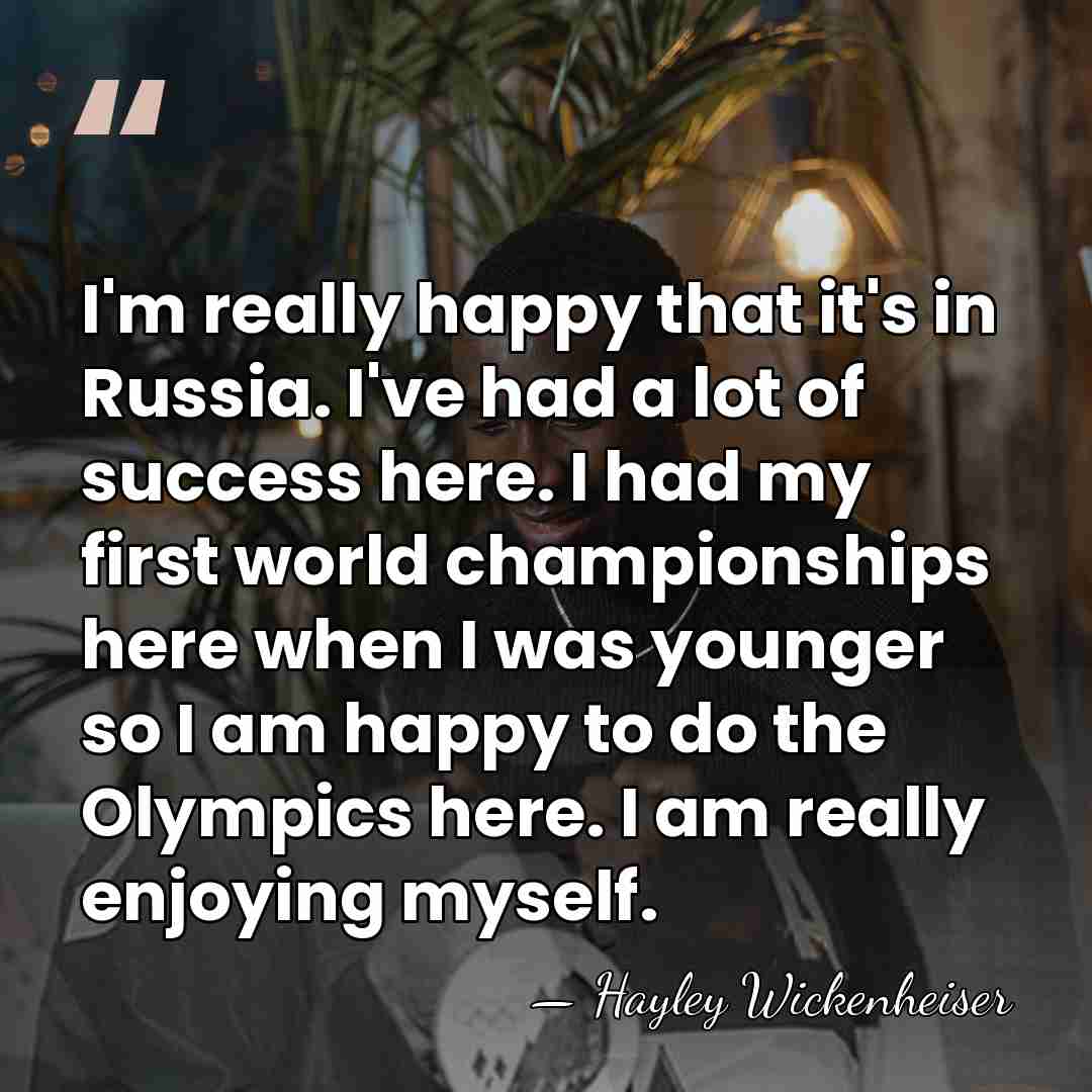 I'm really happy that it's in Russia. I've had a lot of&hellip; - Hayley Wickenheiser