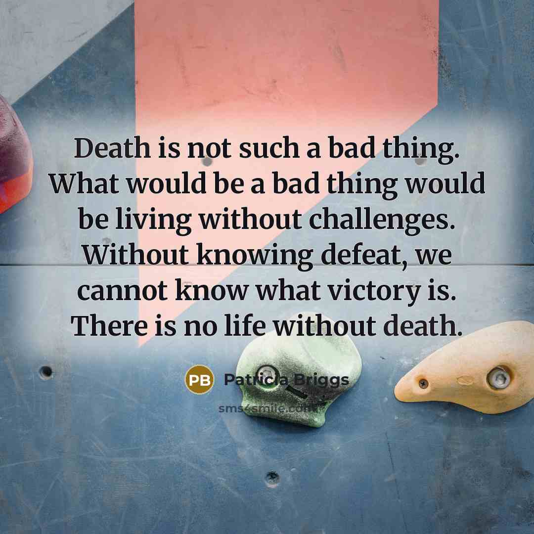 “Death is not such a bad thing. What would be…” quote by Patricia Briggs