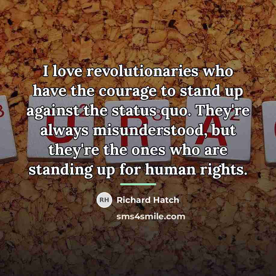 “I love revolutionaries who have the courage to stand up…” quote by Richard Hatch