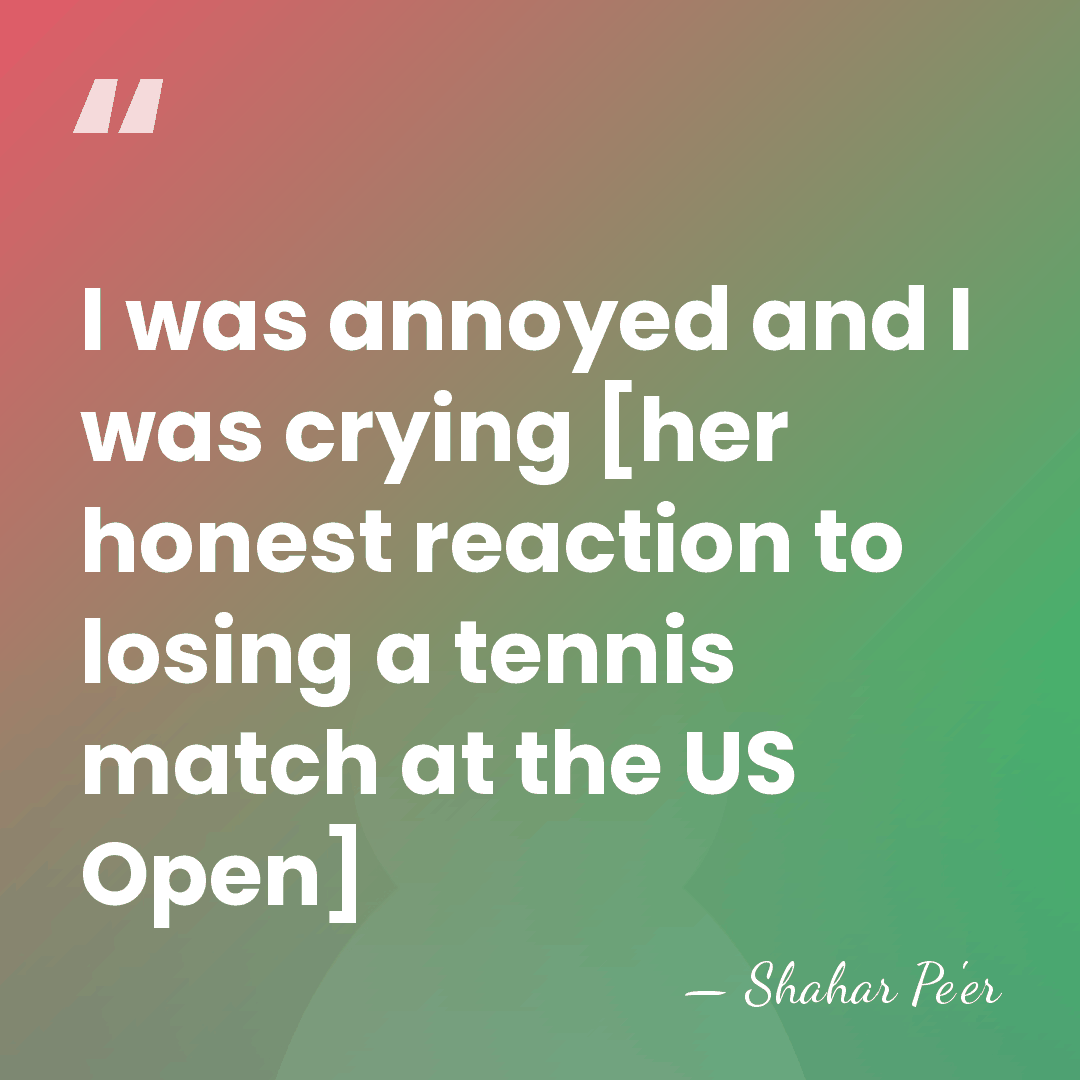 I was annoyed and I was crying [her honest reaction to losing&hellip; - Shahar Pe'er