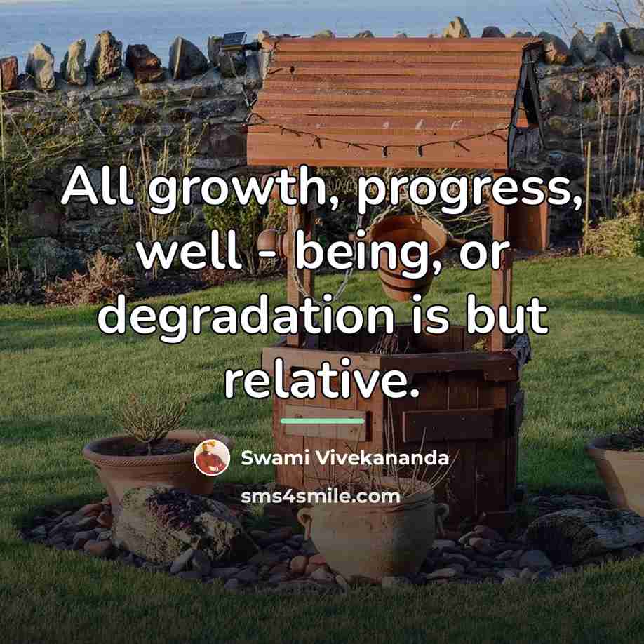 “All growth, progress, well - being, or degradation is but…” quote by Swami Vivekananda