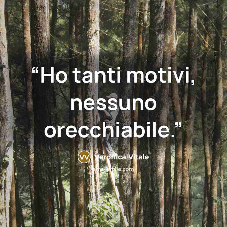“Ho tanti motivi, nessuno orecchiabile.” quote by Veronica Vitale
