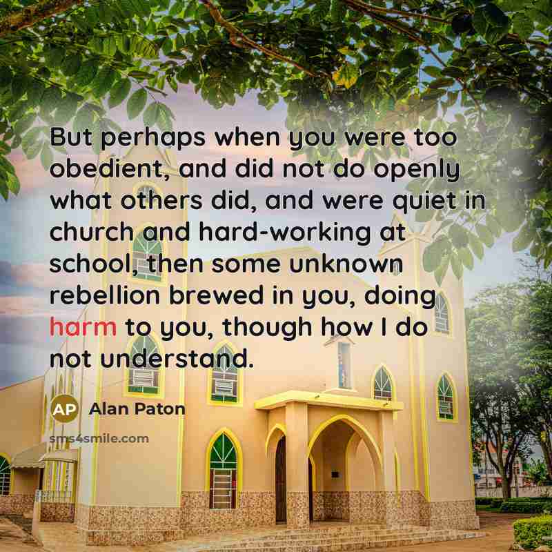 “But perhaps when you were too obedient, and did not…” quote by Alan Paton