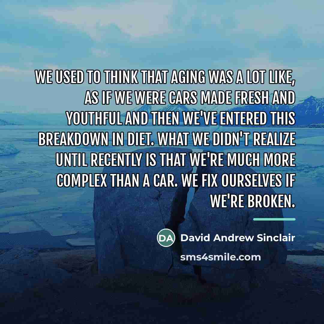 “We used to think that aging was a lot like,…” quote by David Andrew Sinclair
