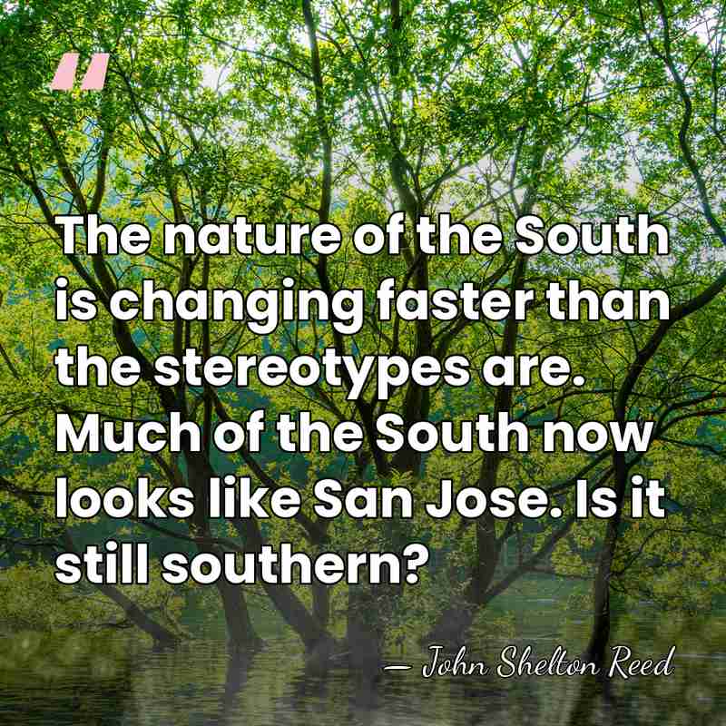 The nature of the South is changing faster than the stereotypes are.&hellip; - John Shelton Reed