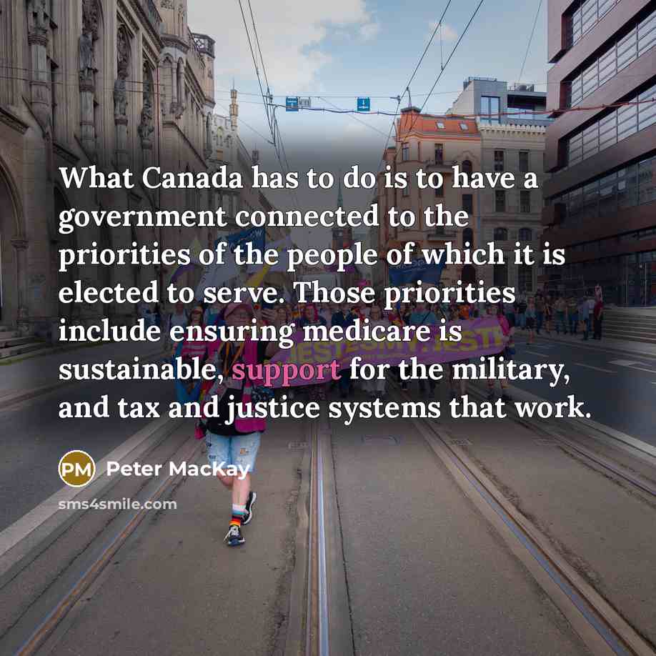 “What Canada has to do is to have a government…” quote by Peter MacKay