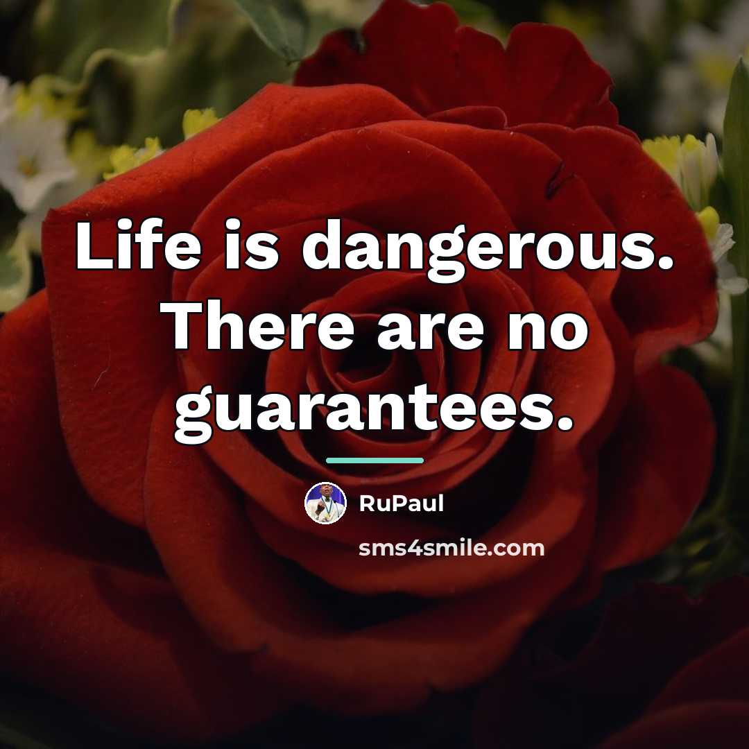 “Life is dangerous. There are no guarantees.…” quote by RuPaul