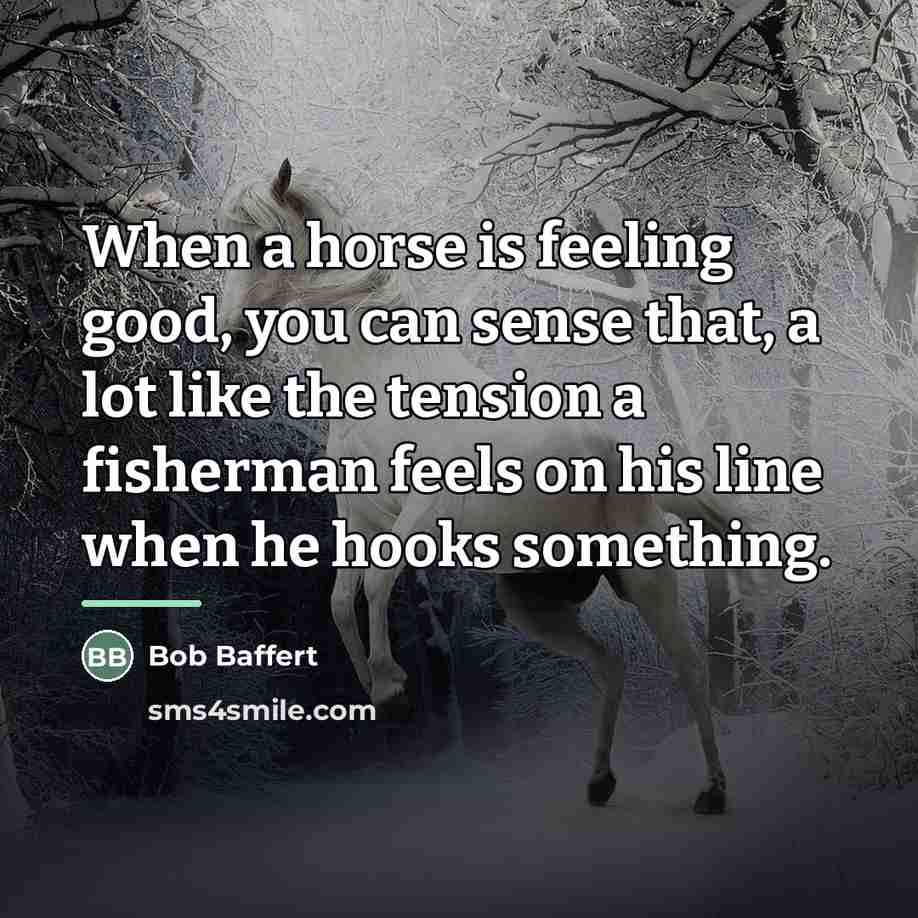 “When a horse is feeling good, you can sense that,…” quote by Bob Baffert