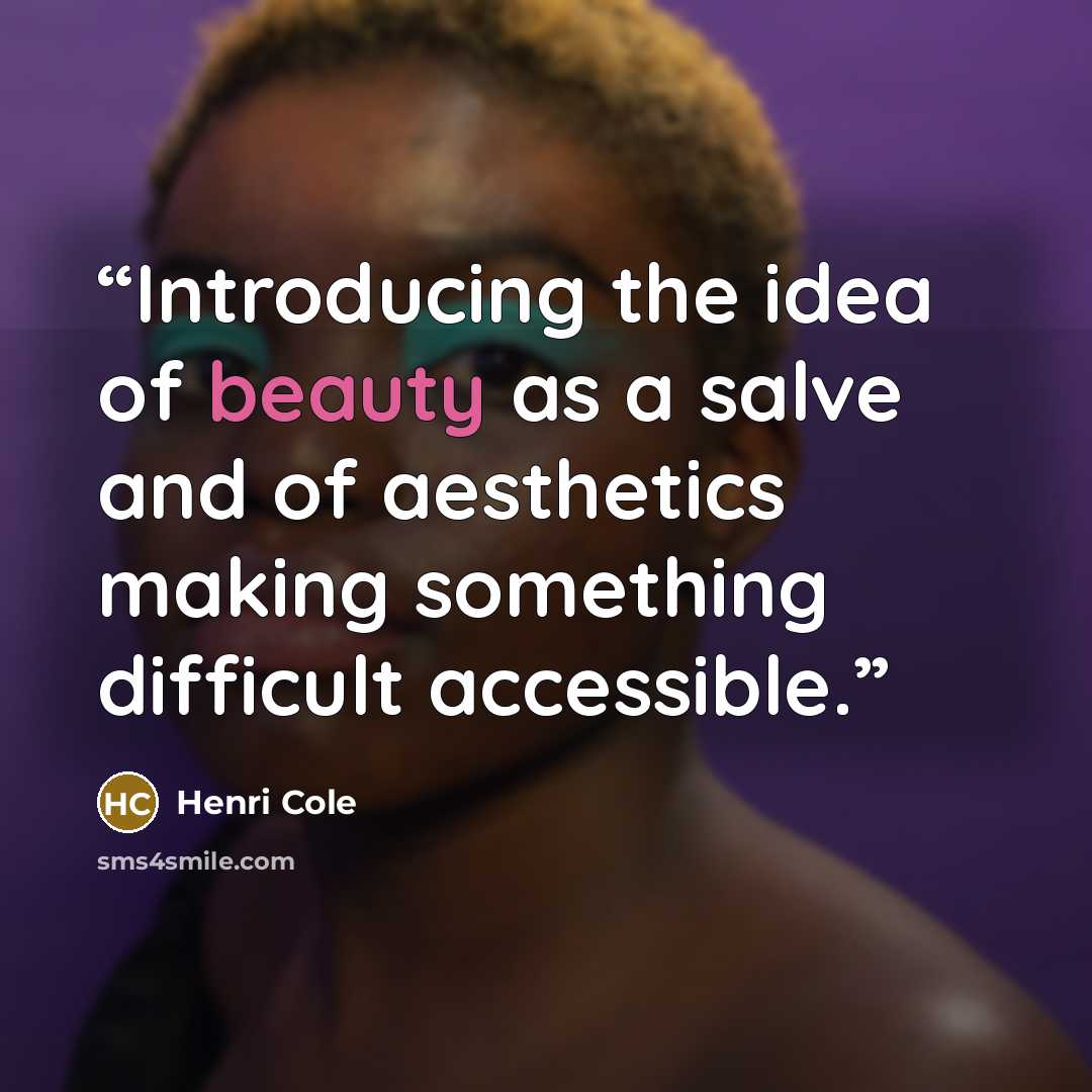 “Introducing the idea of beauty as a salve and of aesthetics making something difficult accessible.” quote by Henri Cole