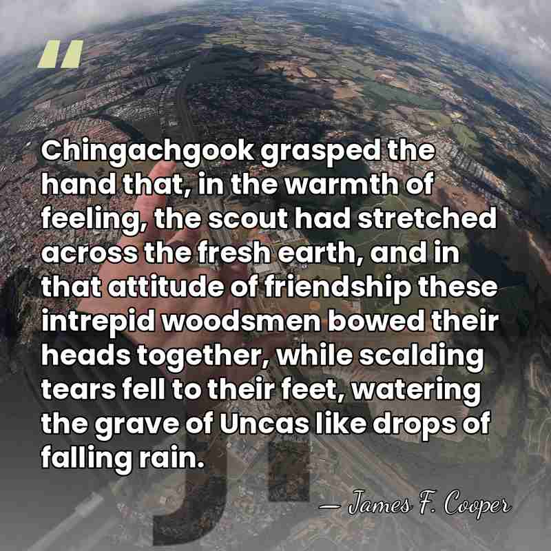 Chingachgook grasped the hand that, in the warmth of feeling, the scout&hellip; - James F. Cooper