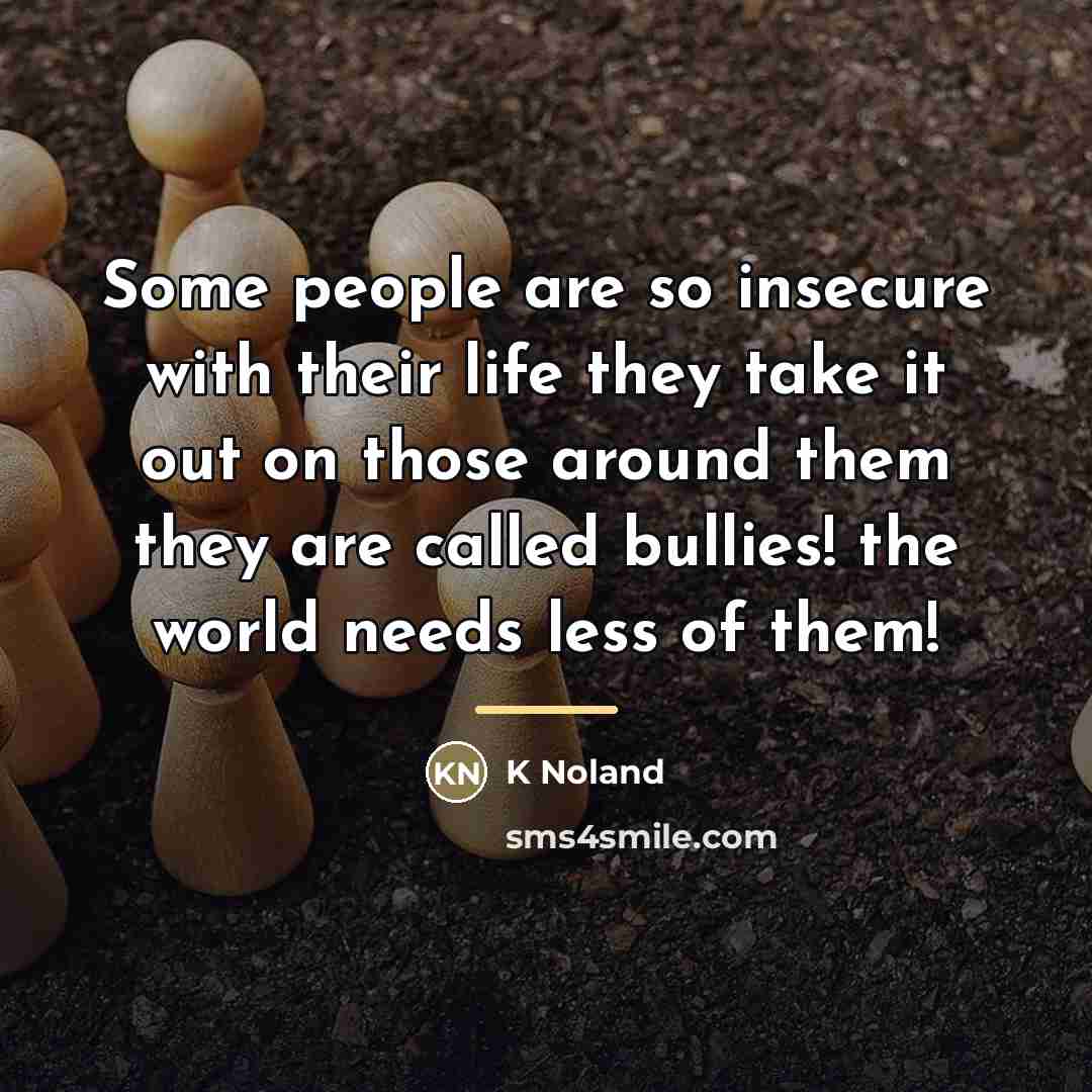 “Some people are so insecure with their life they take…” quote by K Noland
