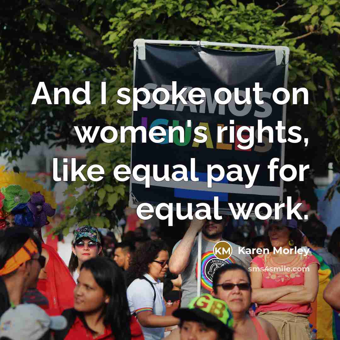 “And I spoke out on women's rights, like equal pay…” quote by Karen Morley