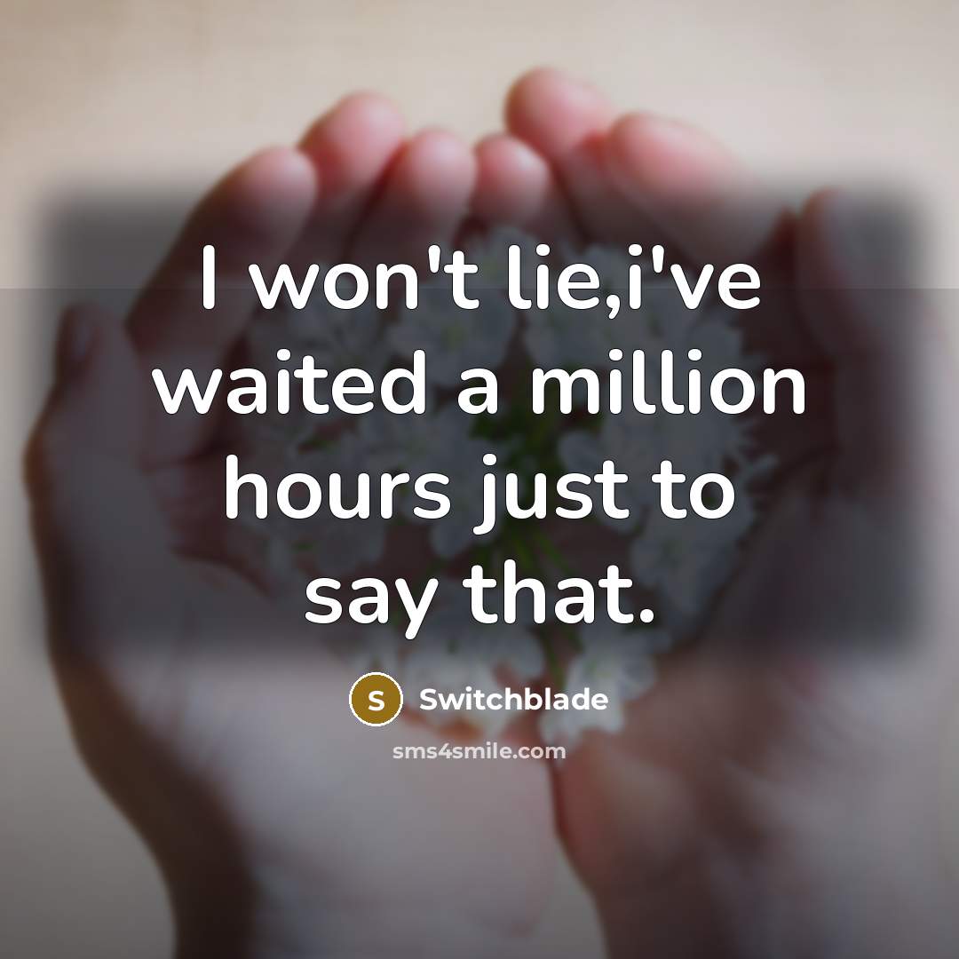 “I won't lie,i've waited a million hours just to say…” quote by Switchblade