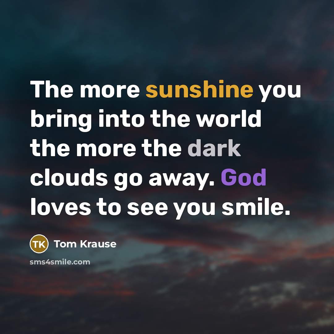 “The more sunshine you bring into the world the more…” quote by Tom Krause