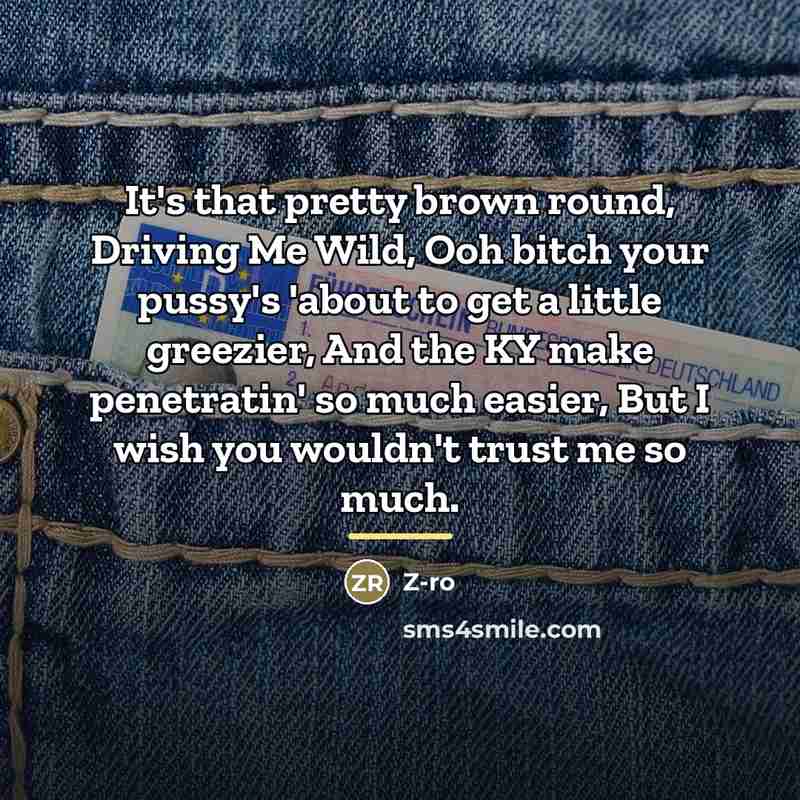 “It's that pretty brown round, Driving Me Wild, Ooh bitch…” quote by Z-Ro