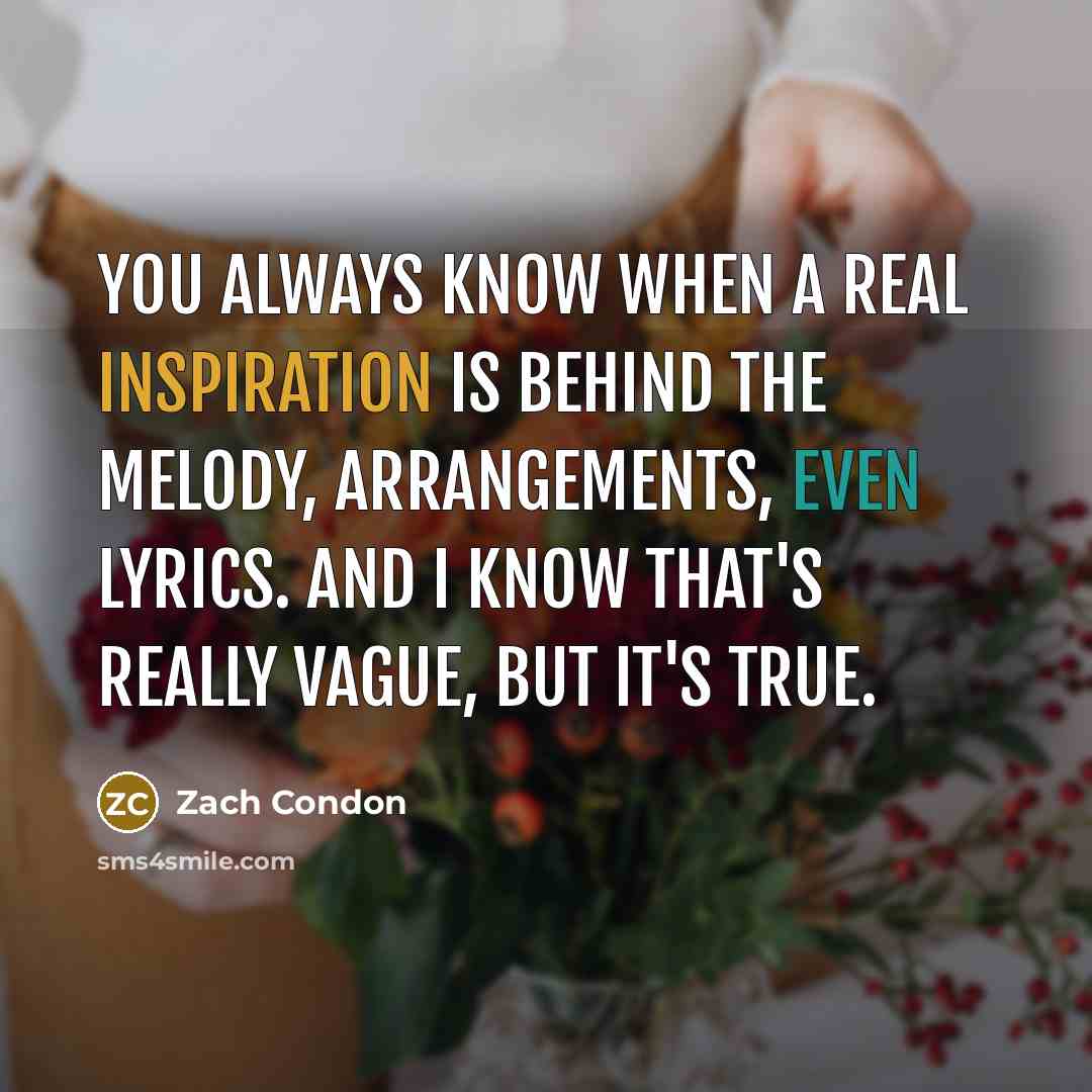 “You always know when a real inspiration is behind the…” quote by Zach Condon