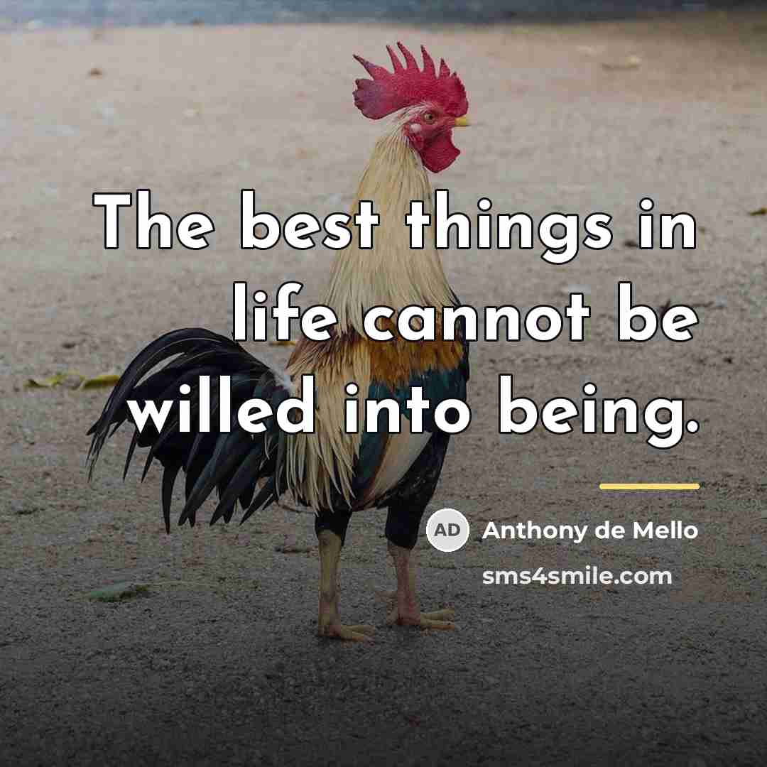 “The best things in life cannot be willed into being.…” quote by Anthony de Mello