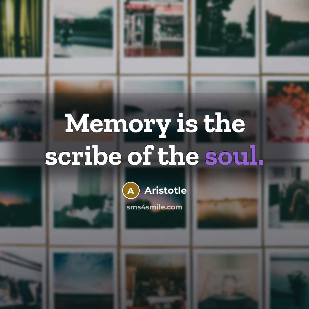 “Memory is the scribe of the soul.…” quote by Aristotle