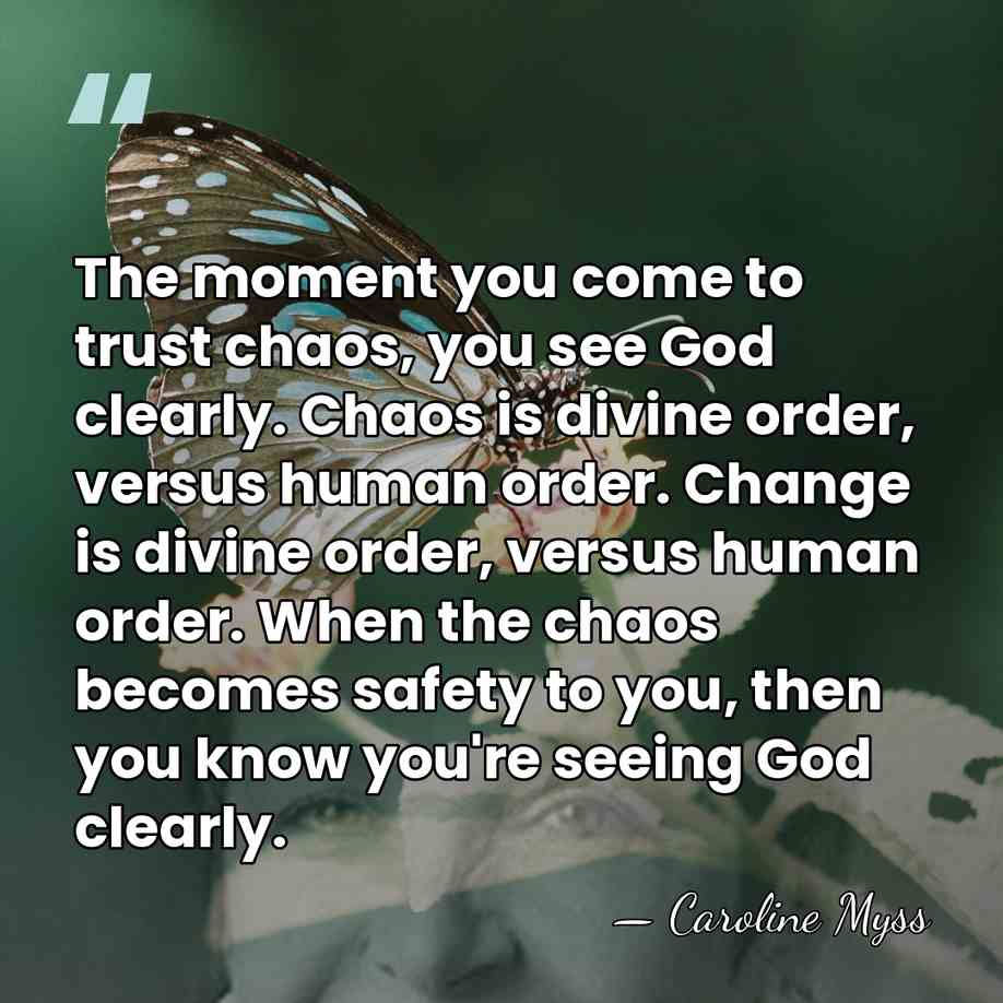 The moment you come to trust chaos, you see God clearly. Chaos&hellip; - Caroline Myss