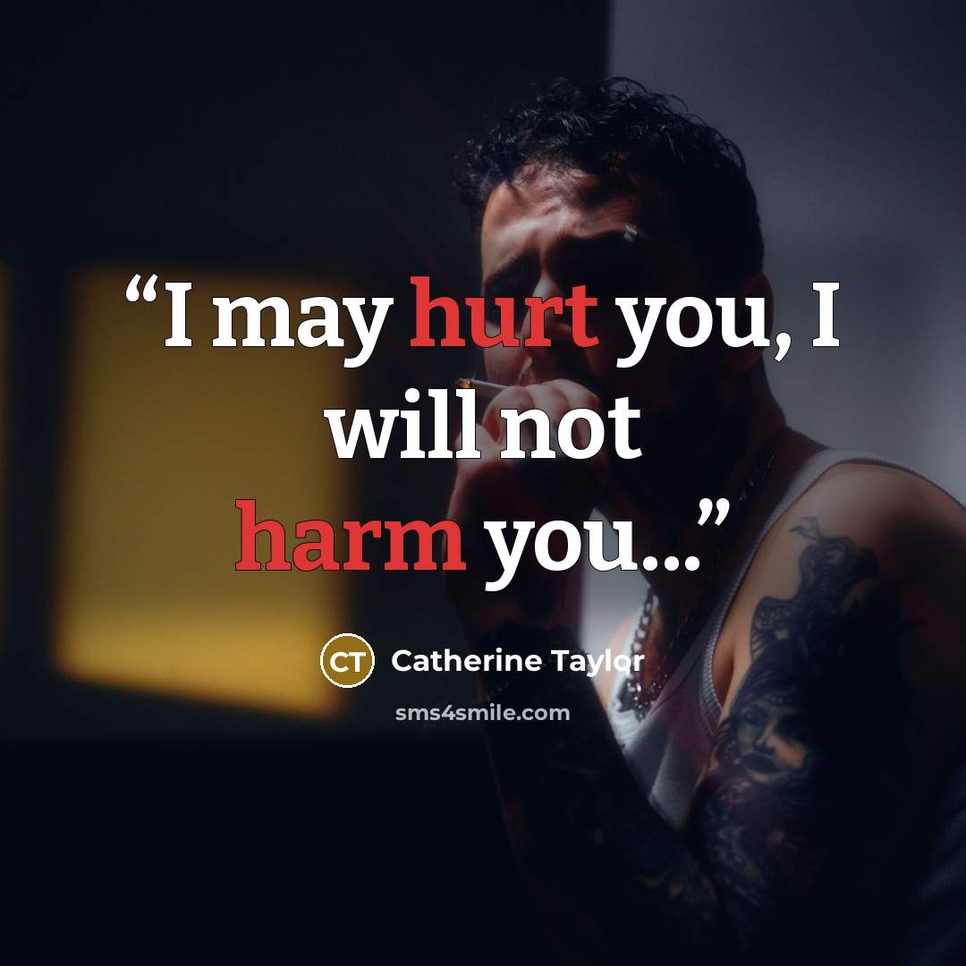 “I may hurt you, I will not harm you...” quote by Catherine Taylor