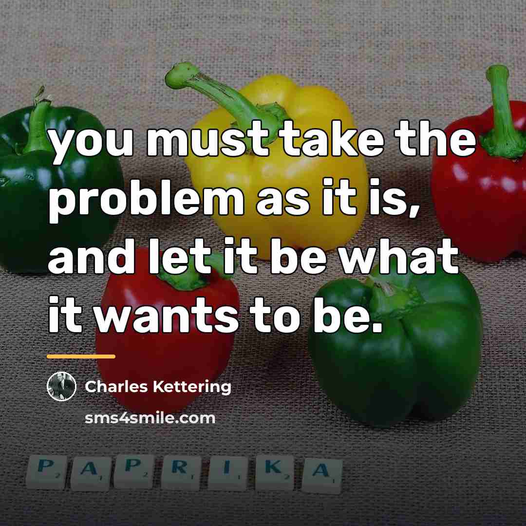 “you must take the problem as it is, and let…” quote by Charles Kettering