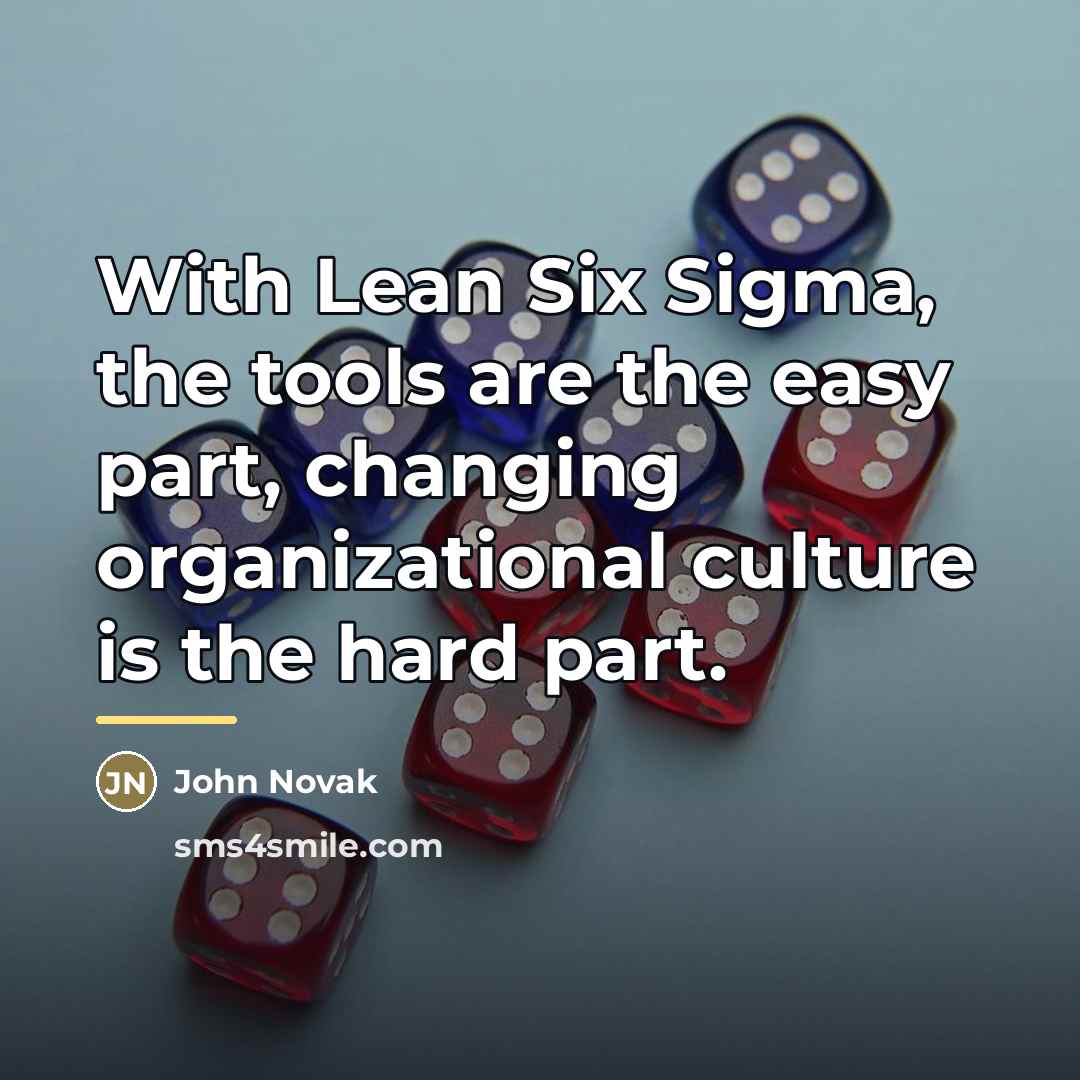 “With Lean Six Sigma, the tools are the easy part,…” quote by John Novak