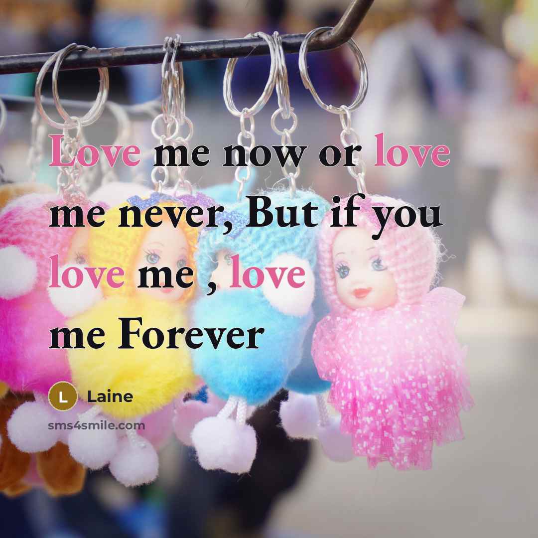 “Love me now or love me never, But if you…” quote by Laine
